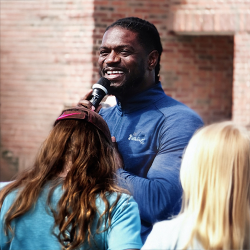 Coach Yahosh speaking to youth